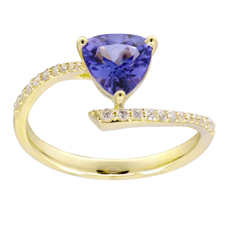 AAA-Tansanit-Goldring (CIRARI) - Farbe: Blau