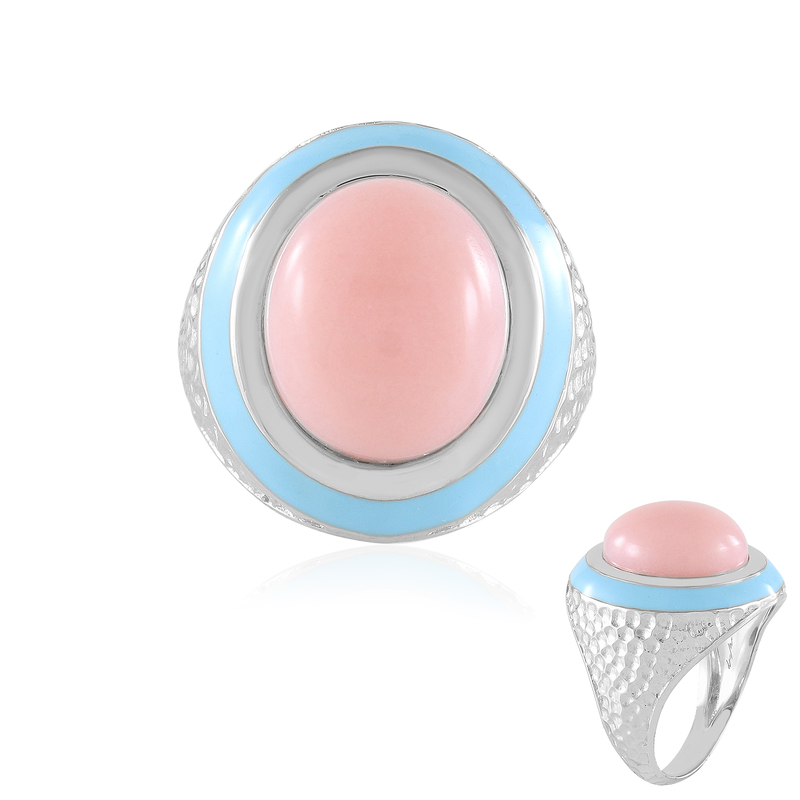 Pinkfarbener Opal-Silberring (de Melo Essence)