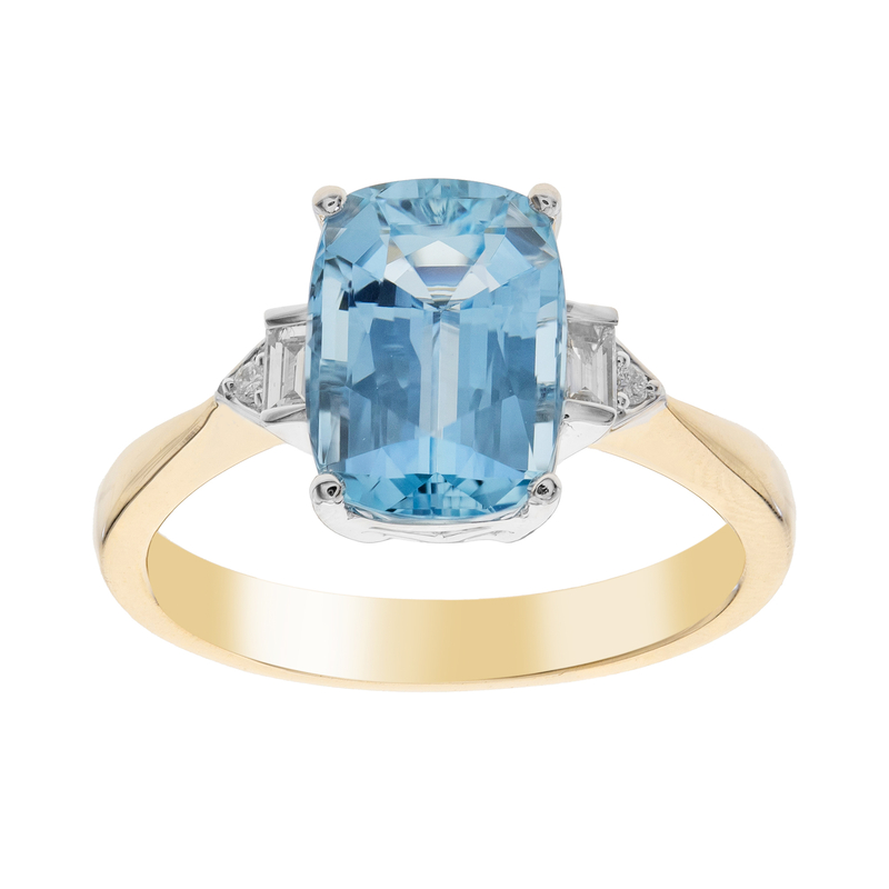 AAA-Brasilianischer Aquamarin-Goldring (CIRARI)
