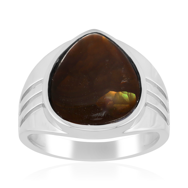 Feuerachat-Silberring - Farbe: Silber