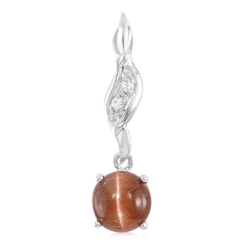 Skapolith-Katzenauge-Silberanhänger