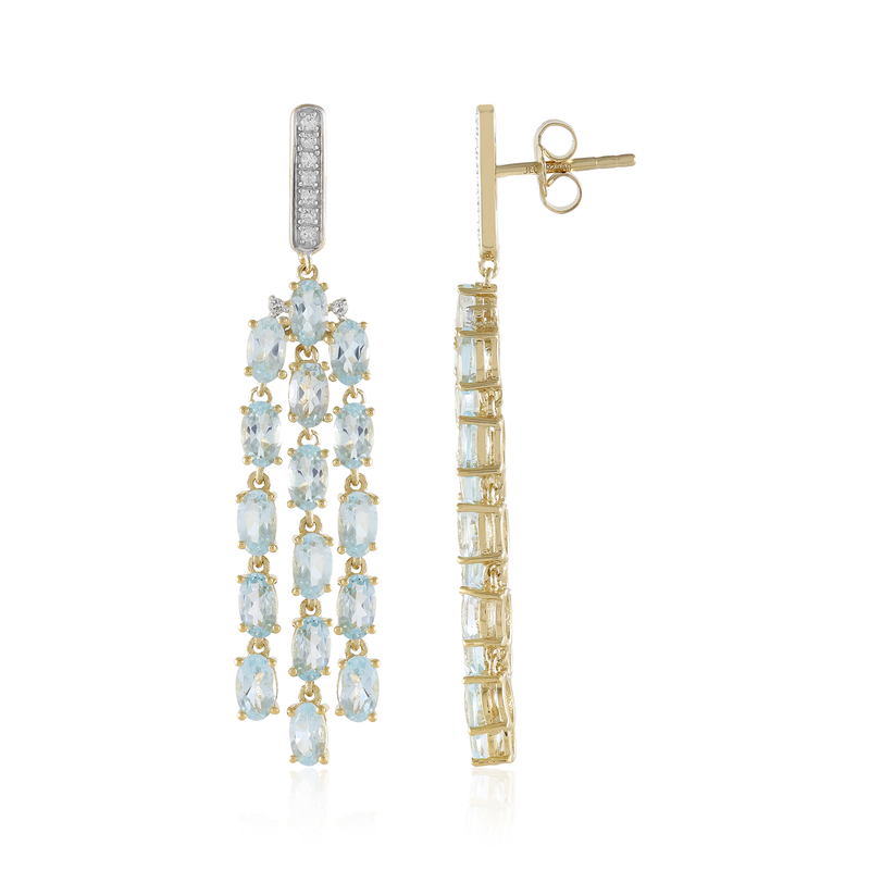 Himmelblauer Topas-Silberohrringe