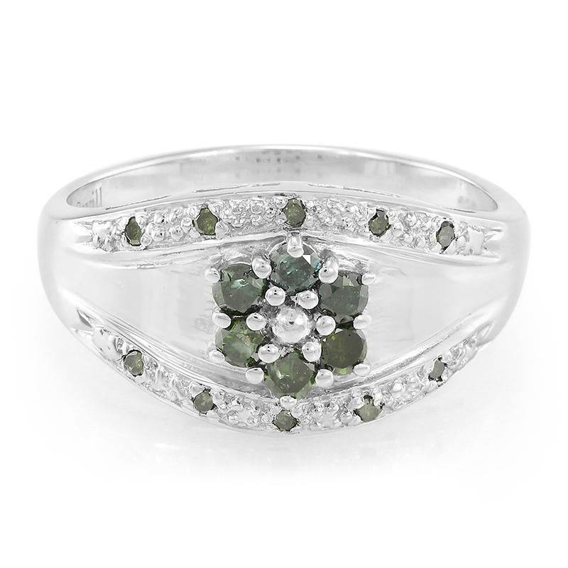 Fancy-Diamant-Silberring