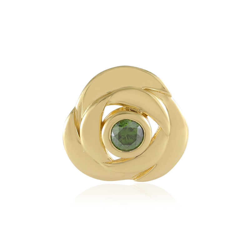 Grüner I2 Brillant-Silberanhänger