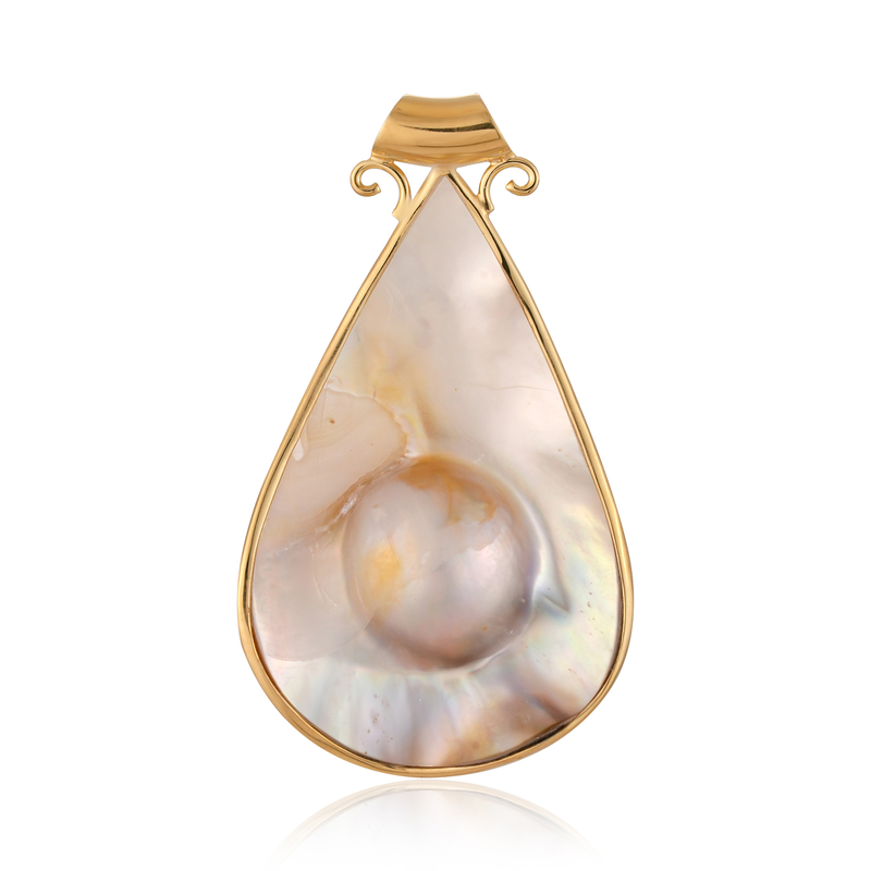 Mabe-Perlen-Silberanhänger (Bali Barong) Mabe-Perlen-Silberanhänger (Bali Barong)