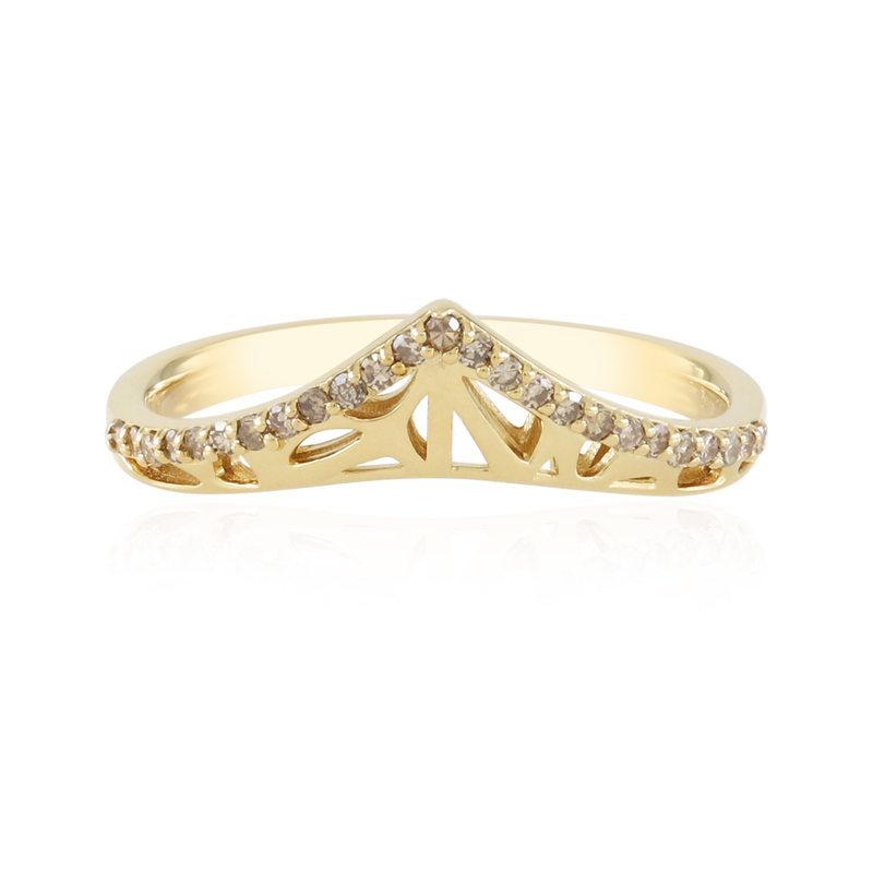 I2 Champagner-Diamant-Silberring (Ornaments by de Melo)