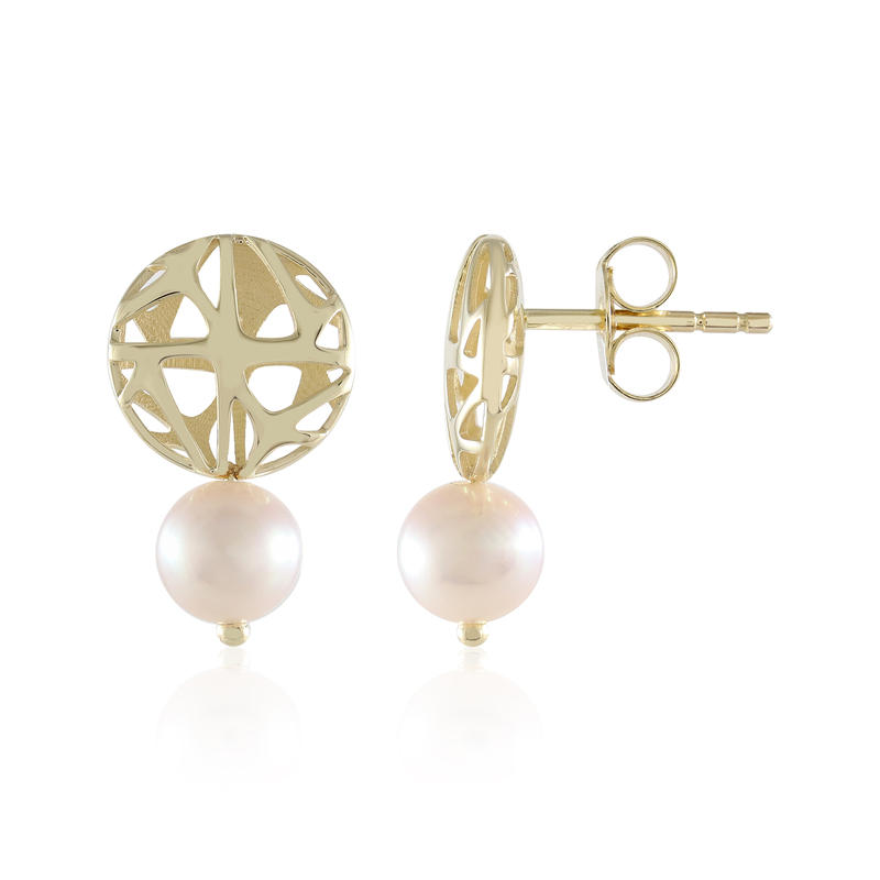 Süßwasserzuchtperlen-Goldohrringe (Ornaments by de Melo) Süßwasserzuchtperlen-Goldohrringe (Ornaments by de Melo)