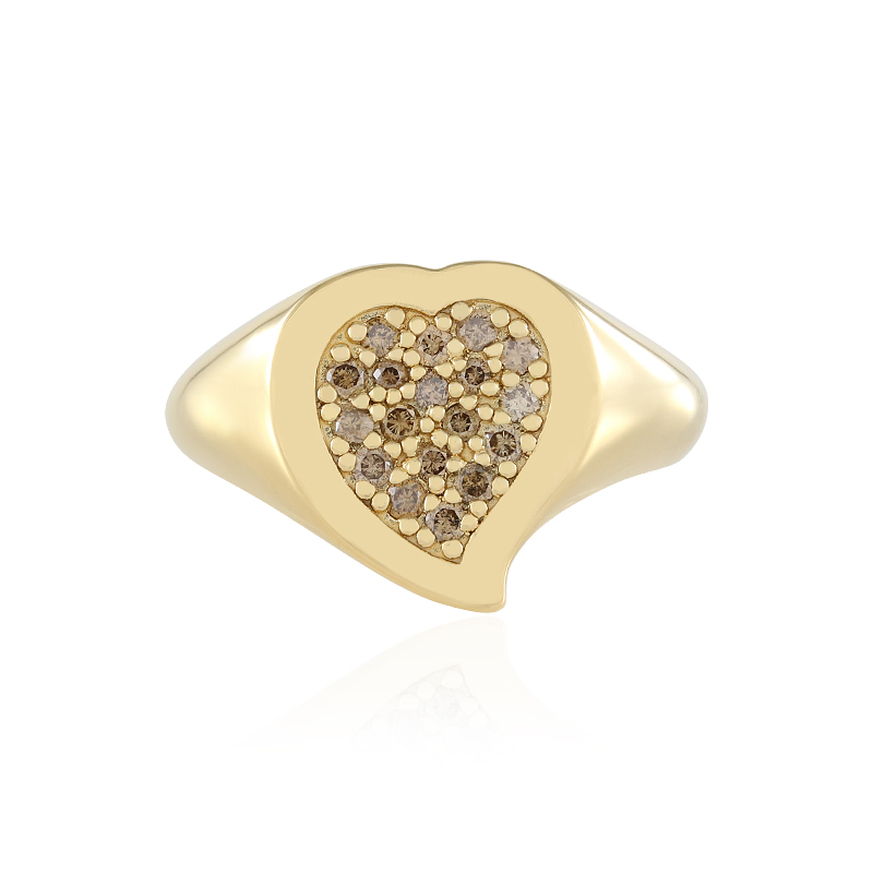 I2 Schokoladen-Brillant-Silberring