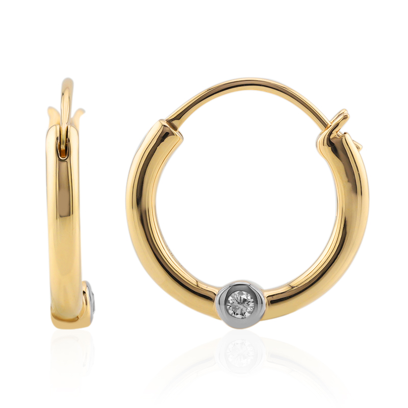 SI1 (G) Brillant-Goldohrringe (Annette)