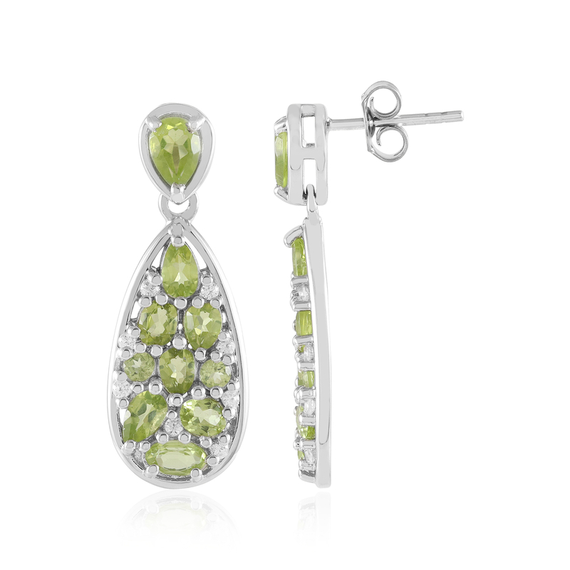 Peridot-Silberohrringe