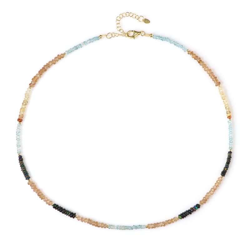 Edelstein-Silberhalskette