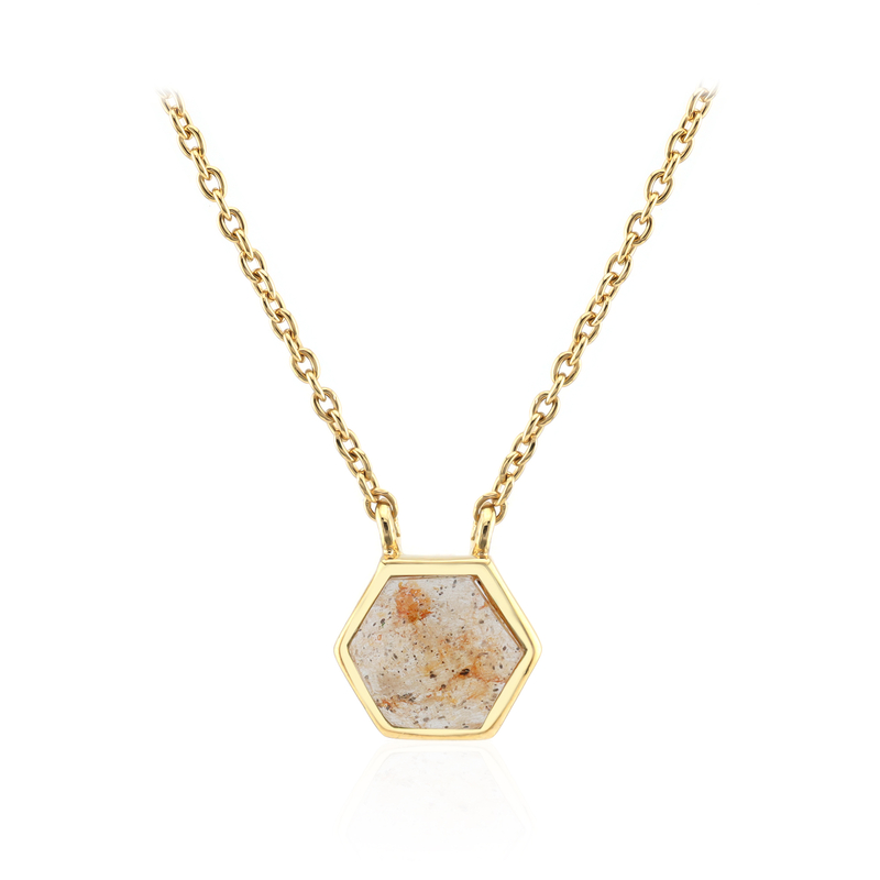 Pfirsich-Mondstein-Silbercollier