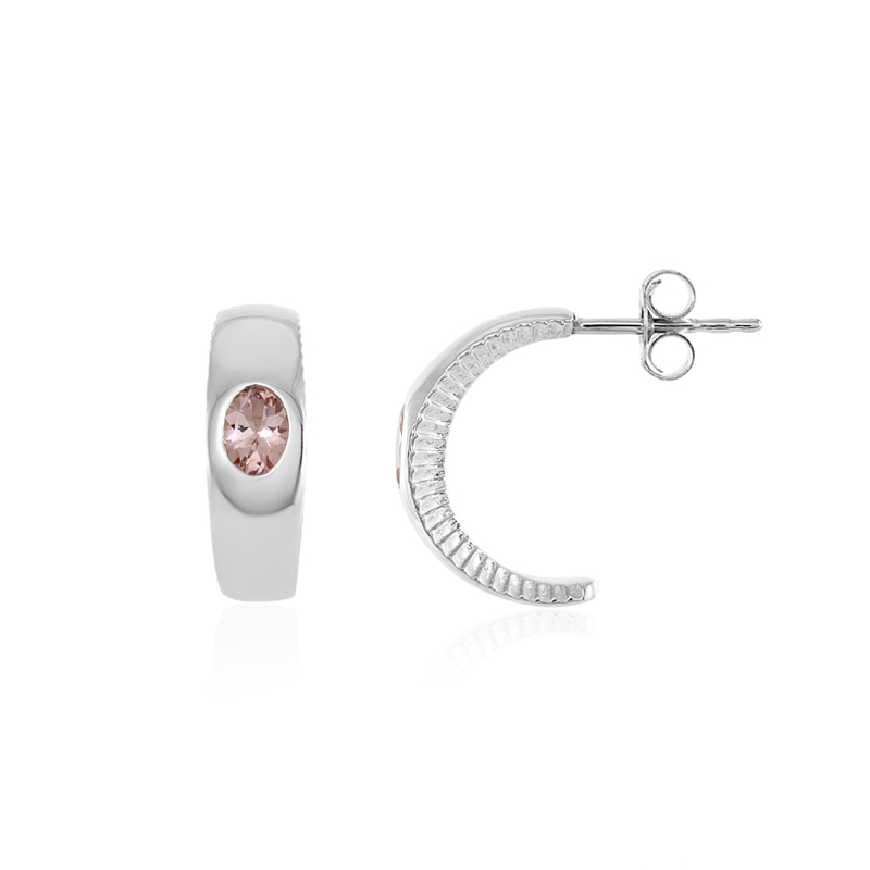 Pinkfarbener Turmalin-Silberohrringe (SAELOCANA)