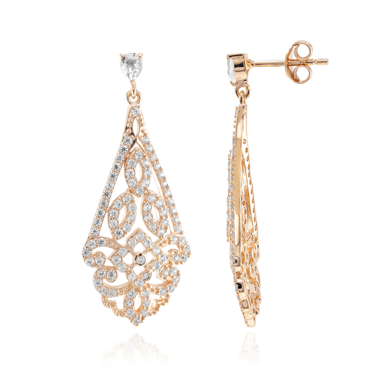 Weißer Topas-Silberohrringe Weißer Topas-Silberohrringe