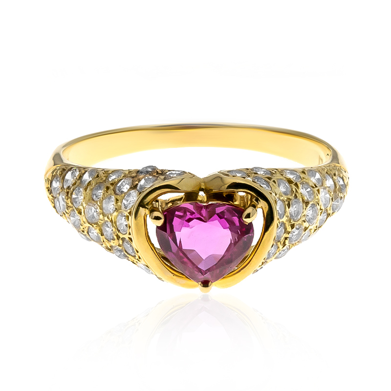Pinkfarbener Saphir-Goldring (CIRARI) Pinkfarbener Saphir-Goldring (CIRARI)