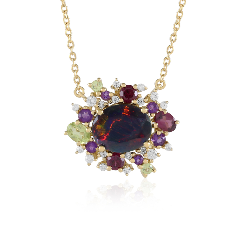 Mezezo-Opal-Silbercollier (de Melo Essence)