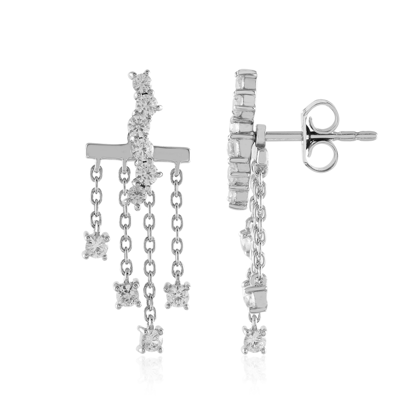 Zirkon-Silberohrringe