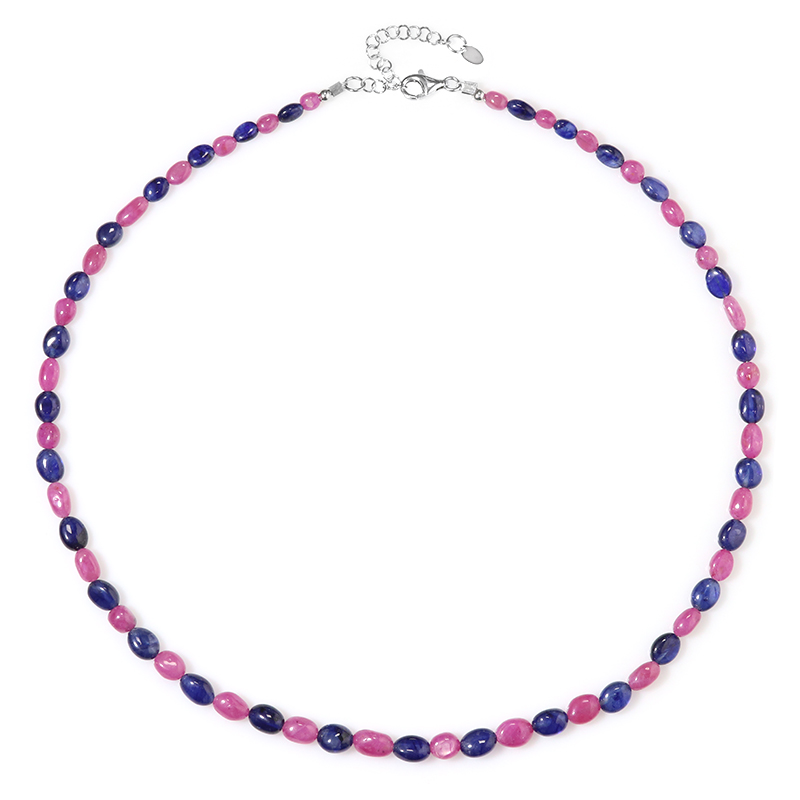 Saphir-Silberhalskette