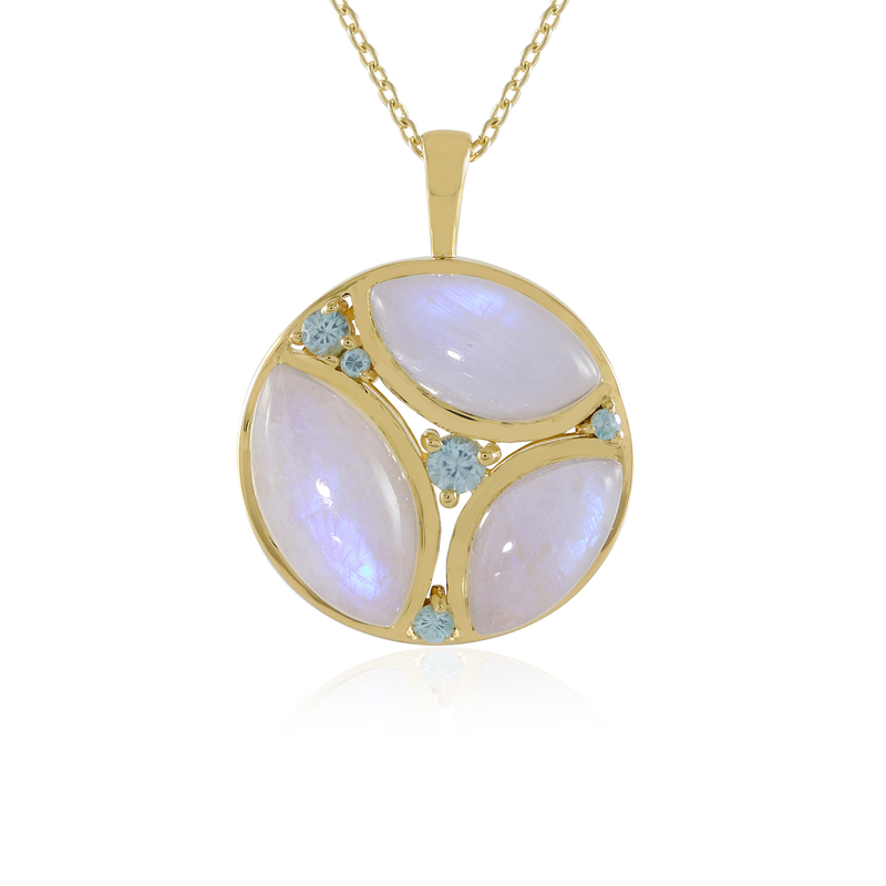 Blauer Mondstein-Silberhalskette (KM by Juwelo)