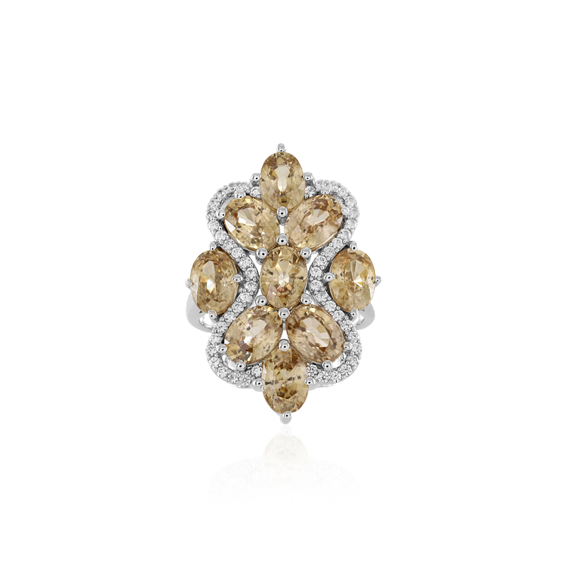 Kanariengelber Zirkon-Silberring