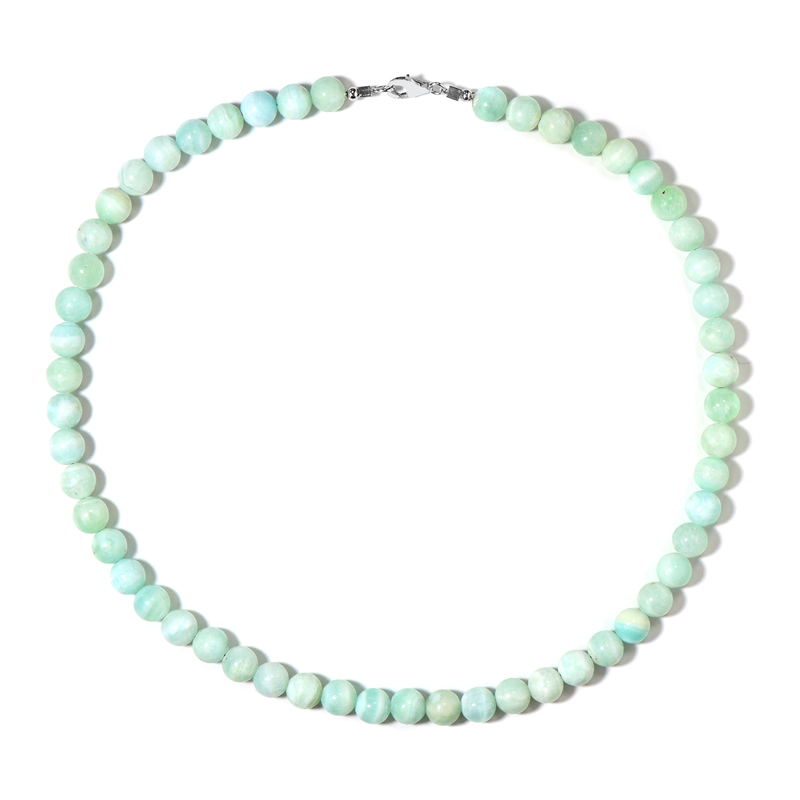 Blauer Aragonit-Silberhalskette