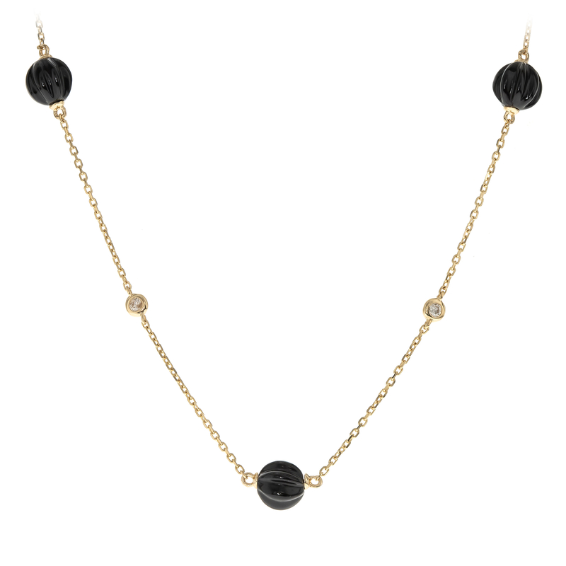 Schwarzer Onyx-Goldcollier (CIRARI)