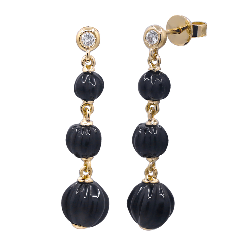 Schwarzer Onyx-Goldohrringe (CIRARI)
