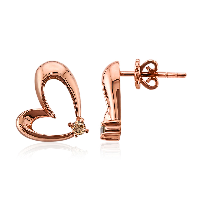 SI1 Argyle-Rose de France-Brillant-Goldohrringe (Annette) SI1 Argyle-Rose de France-Brillant-Goldohrringe (Annette)