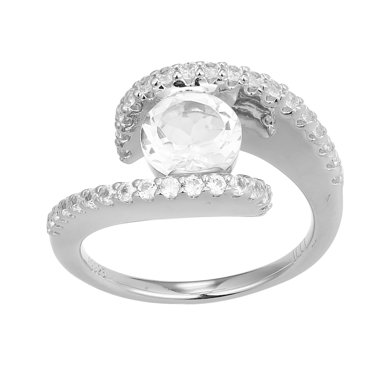 Weißer Topas-Silberring (Adela Silber)