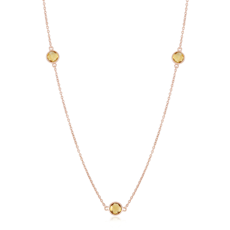 Brandy-Citrin-Silbercollier (Adela Silber)
