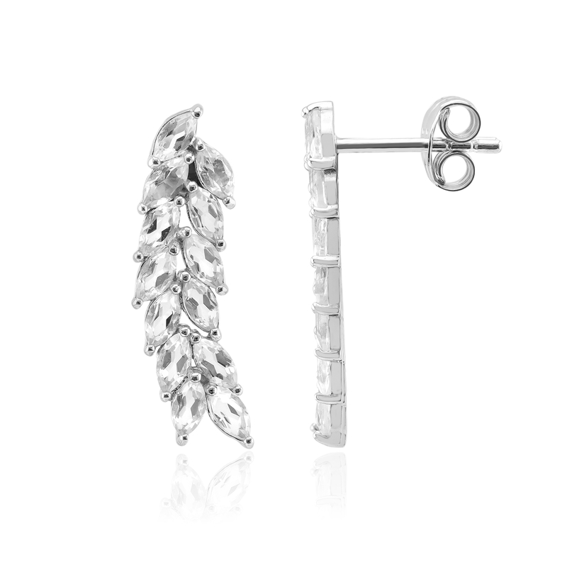 Weißer Topas-Silberohrringe Weißer Topas-Silberohrringe