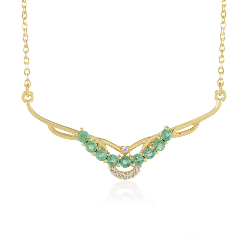 Kolumbianischer Smaragd-Silbercollier