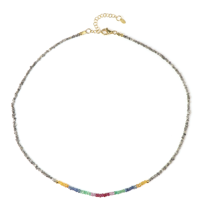 Edelstein-Silberhalskette