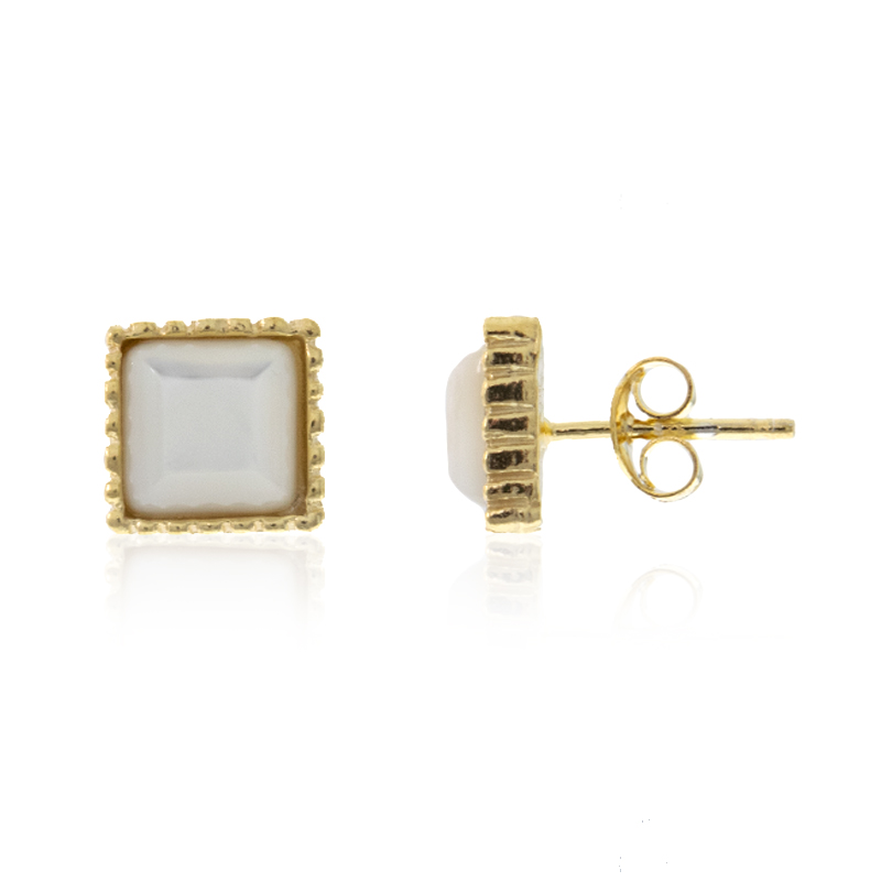 Perlmutt-Silberohrringe (Joias do Paraíso)