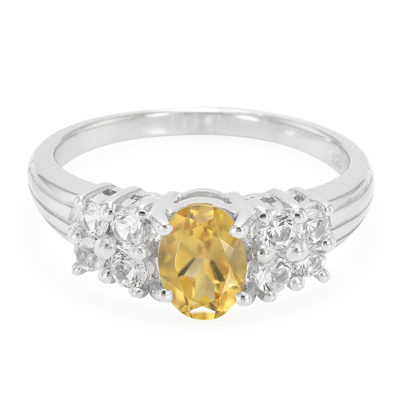 Champagner-Quarz-Silberring