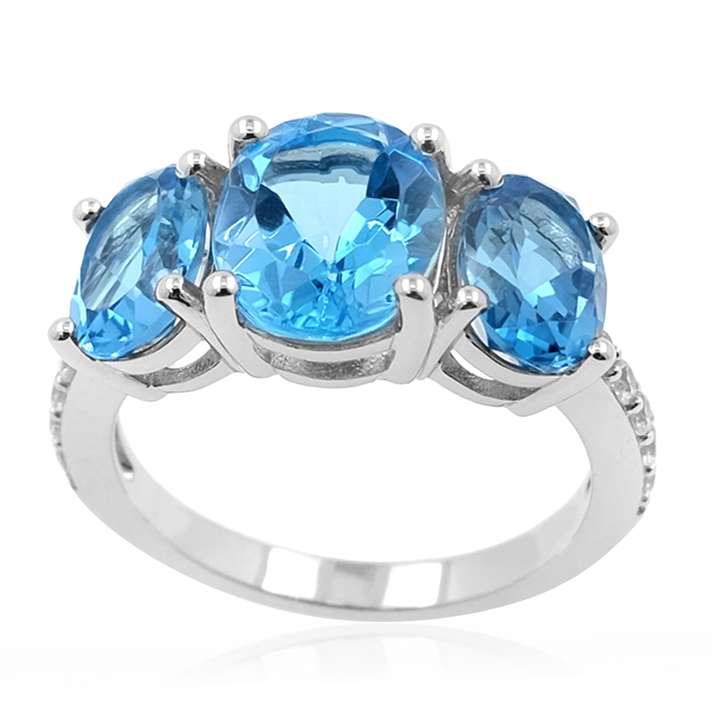Marambaia-Topas-Silberring - Farbe: Blau