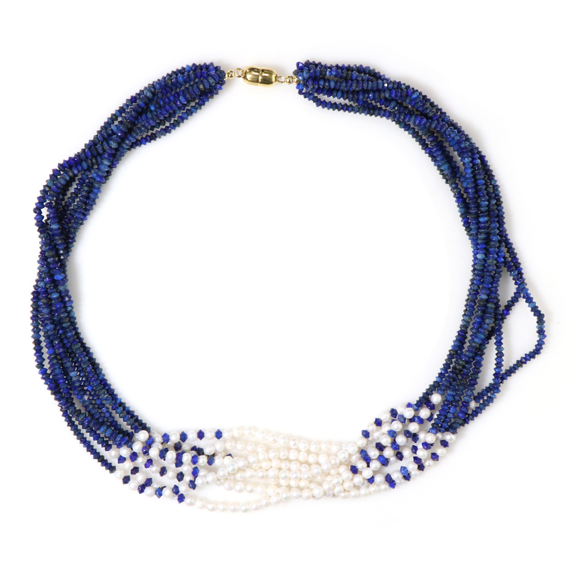 Edelstein-Silberhalskette (Riya)