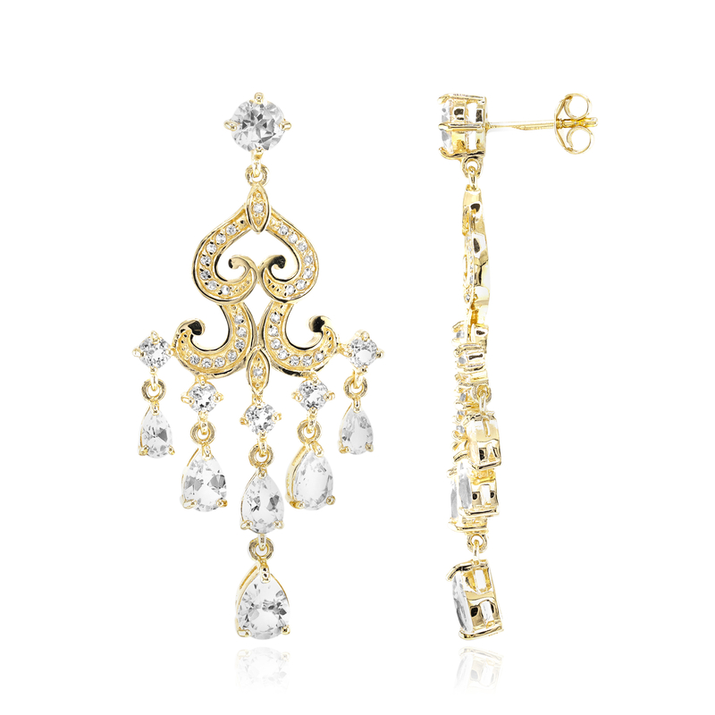 Weißer Topas-Silberohrringe