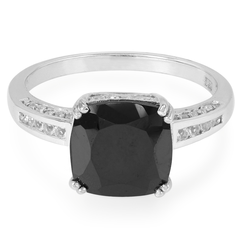 Schwarzer Spinell-Silberring