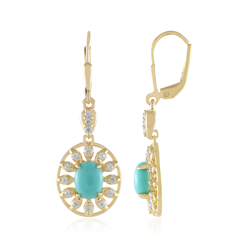 Türkis-Silberohrringe