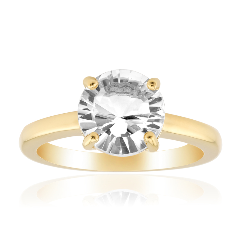 Weißer Topas-Silberring