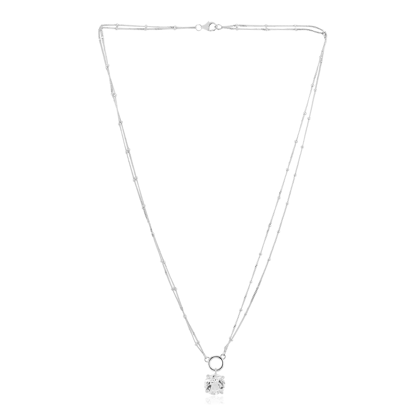 Weißer Topas-Silbercollier