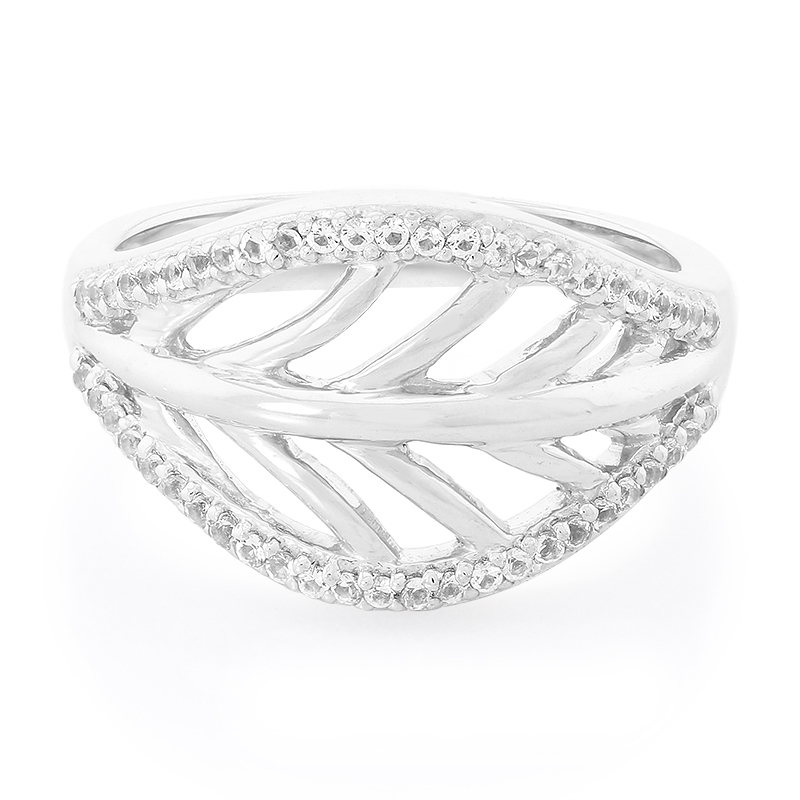 Weißer Topas-Silberring Weißer Topas-Silberring