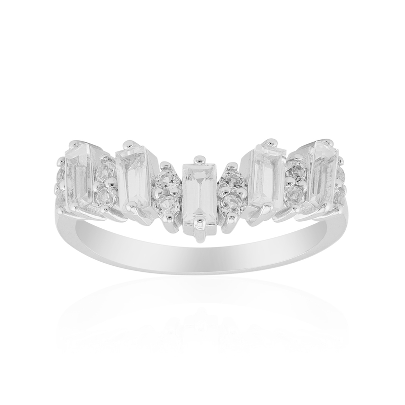 Weißer Topas-Silberring