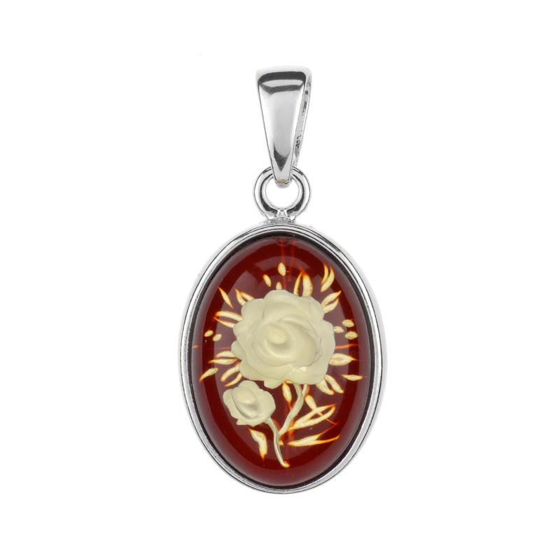 Baltischer Kirsch-Bernstein-Silberanhänger (dagen)