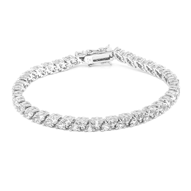 Weißer Topas-Silberarmband