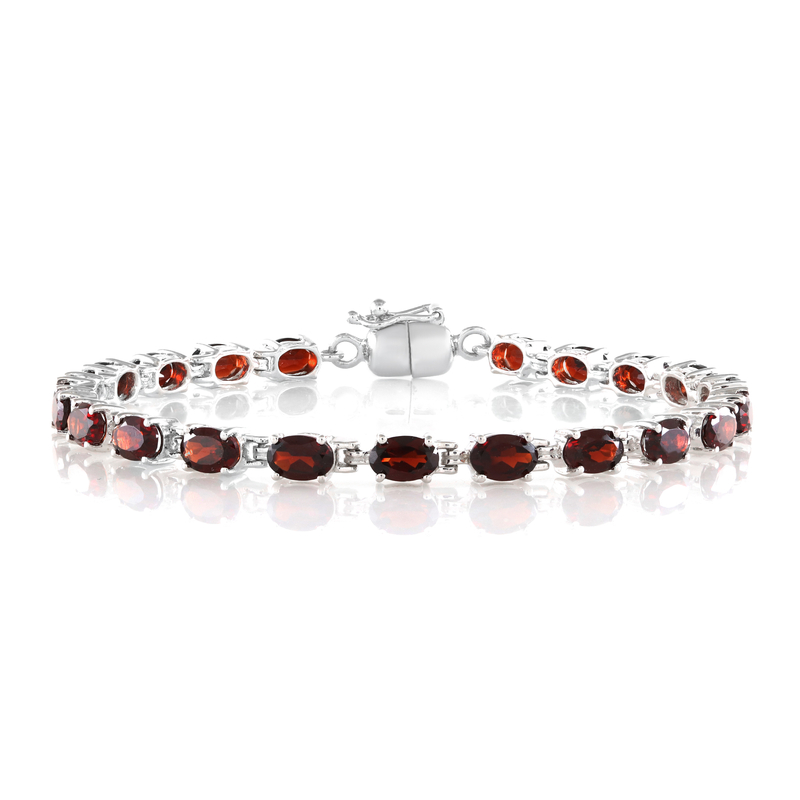 Mosambik-Granat-Silberarmband