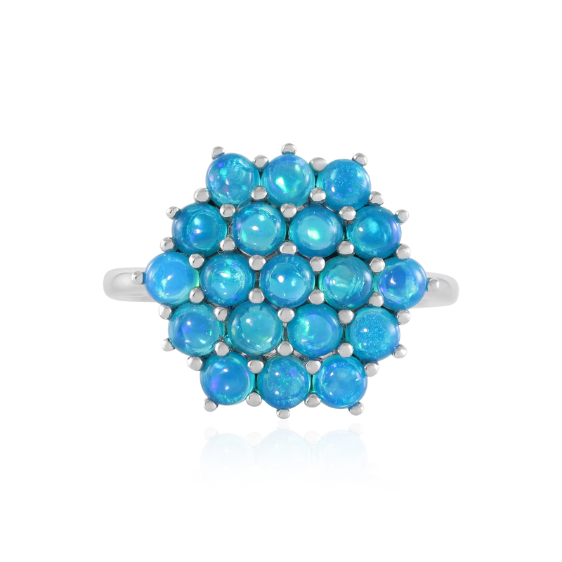 Äthiopischer Blauer Opal-Silberring Äthiopischer Blauer Opal-Silberring