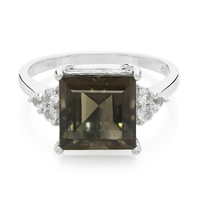 Rauchquarz-Silberring