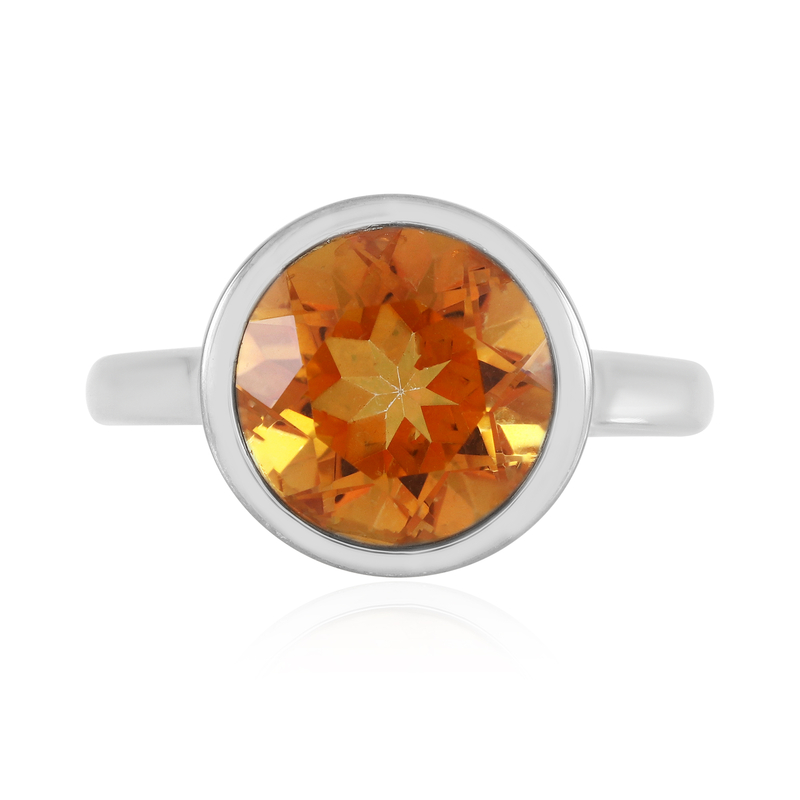 Oranger Quarz-Silberring (MONOSONO COLLECTION)